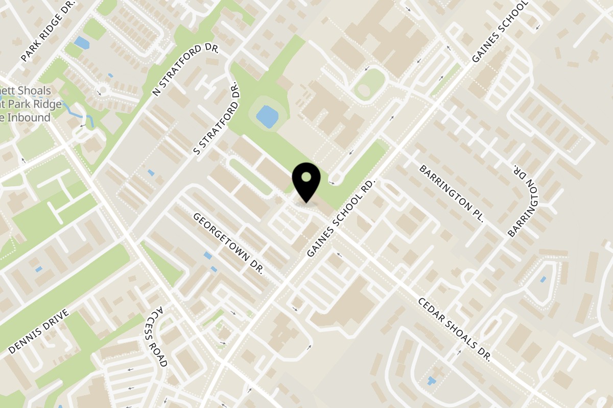 Map showing the location of Siri Thai Cuisine on 1040 Gaines School Rd in Athens